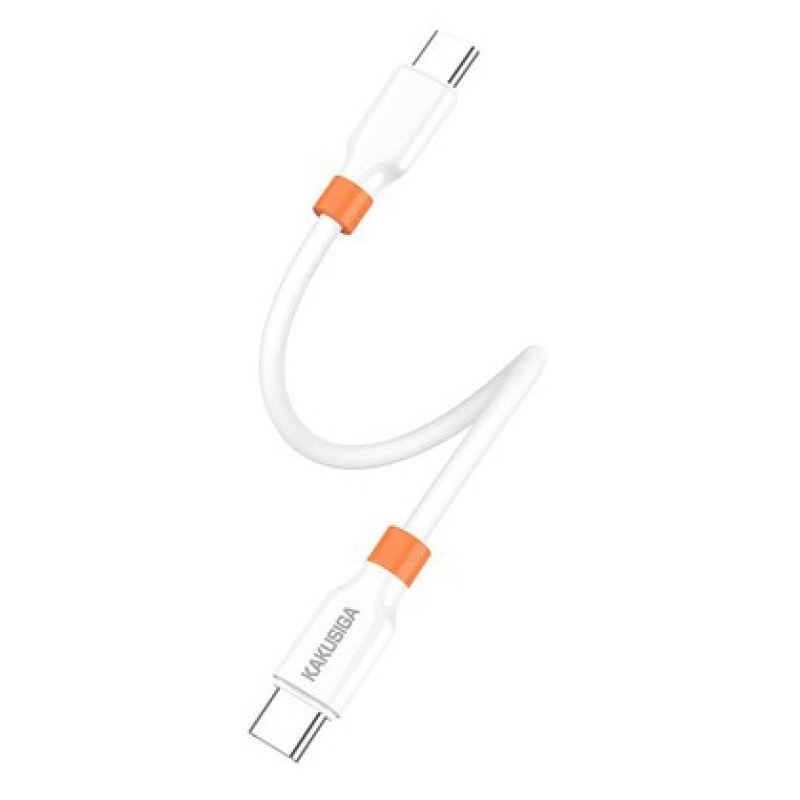KAKUSIGA KAKUSIGA καλώδιο USB-C KSC-1024, σιλικόνης, 100W, 480Mbps, 0.25m, λευκό