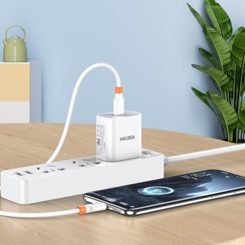 KAKUSIGA KAKUSIGA καλώδιο Lightning σε USB-C KSC-1024, σιλικόνης, 30W, 480Mbps, 0.25m, λευκό