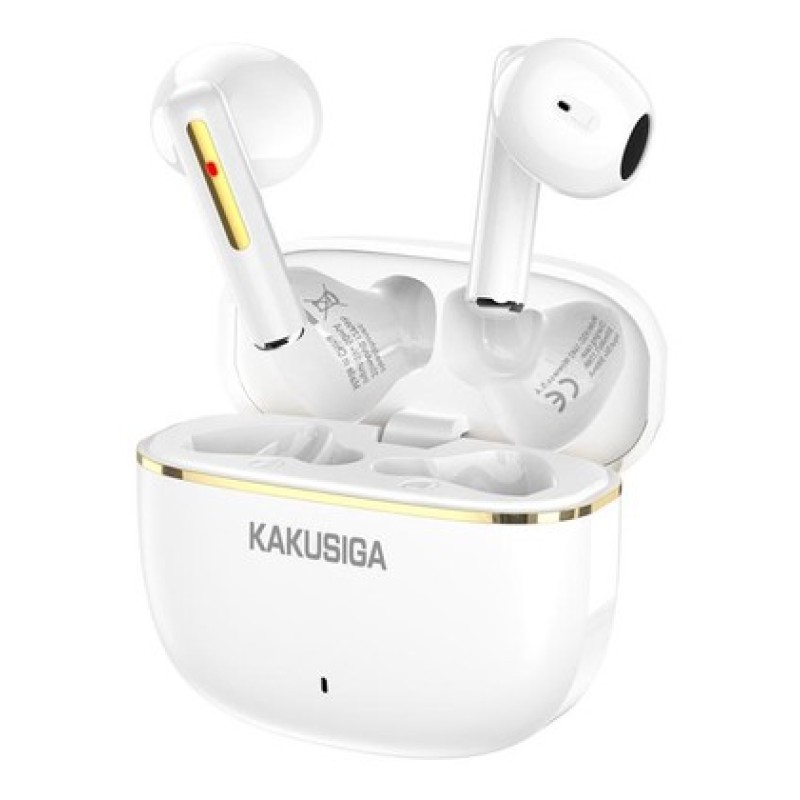KAKUSIGA KAKUSIGA earphones με θήκη φόρτισης KSC-1482, True Wireless, 15mm, 35/300mAh, λευκά