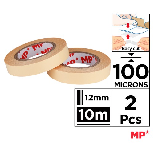 MP MP κολλητική ταινία διπλής όψεως PA512-01, 12mm, 10m, μπεζ, 2τμχ