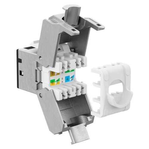 GOOBAY GOOBAY Keystone module RJ45 77943, CAT 6A STP, slim, toolfree, ασημί/μαύρο