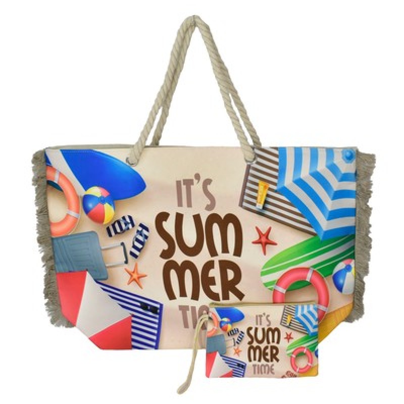Bruno BRUNO τσάντα θαλάσσης με νεσεσέρ SOL-BAY BRN-0299, 58x40cm