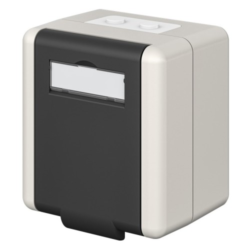 GOOBAY GOOBAY κυτίο για 2x Keystone modules 79169, εξωτερικού χώρου, IP44, λευκό/μαύρο