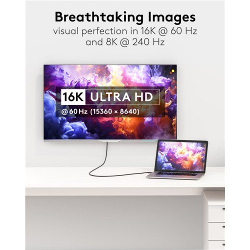 GOOBAY GOOBAY καλώδιο HDMI 2.2 80073, 16K/60Hz, 96 Gbps, 0.50m, μαύρο