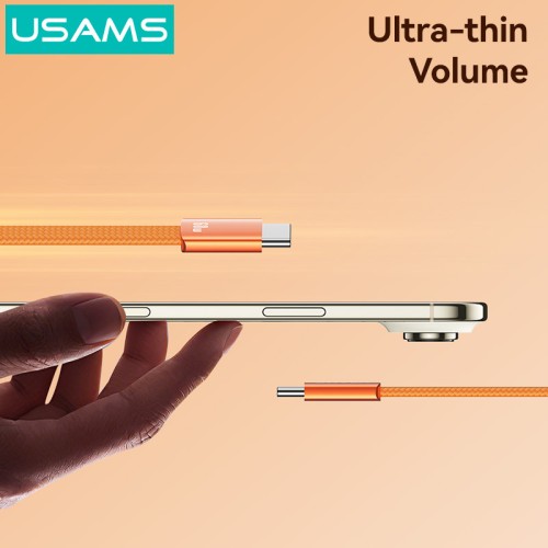 USAMS USAMS καλώδιο USB-C SJ783, 60W, 480Mbps, flat, 1.2m, μπλε