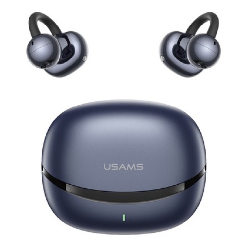 USAMS USAMS earphones με θήκη φόρτισης Echo R03, OWS, Φ11mm, 40/300mAh, μπλε