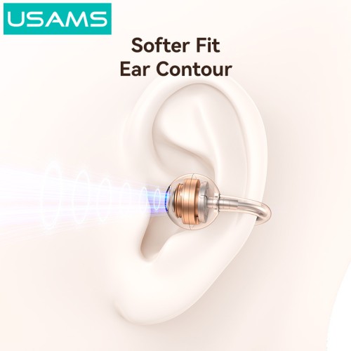 USAMS USAMS earphones με θήκη φόρτισης Echo R03, OWS, Φ11mm, 40/300mAh, πορτοκαλί