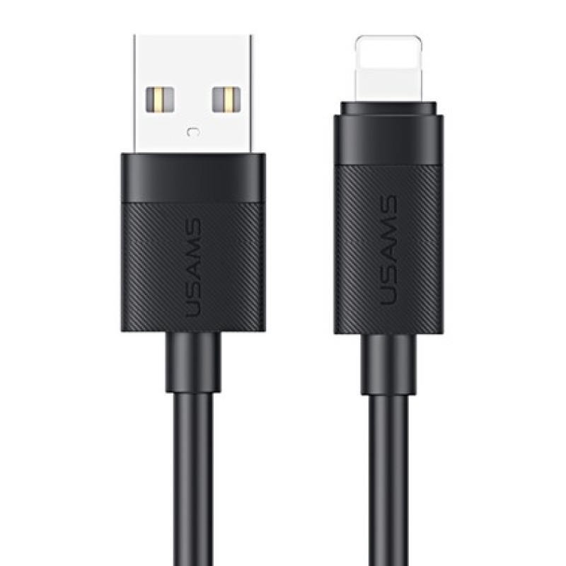 USAMS USAMS καλώδιο Lightning σε USB SJ778, 2.4A, 480Mbps, 1m, μαύρο