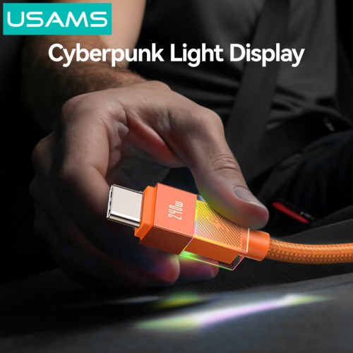 USAMS USAMS καλώδιο USB-C SJ775, 240W, 480Mbps, 1.2m, μαύρο