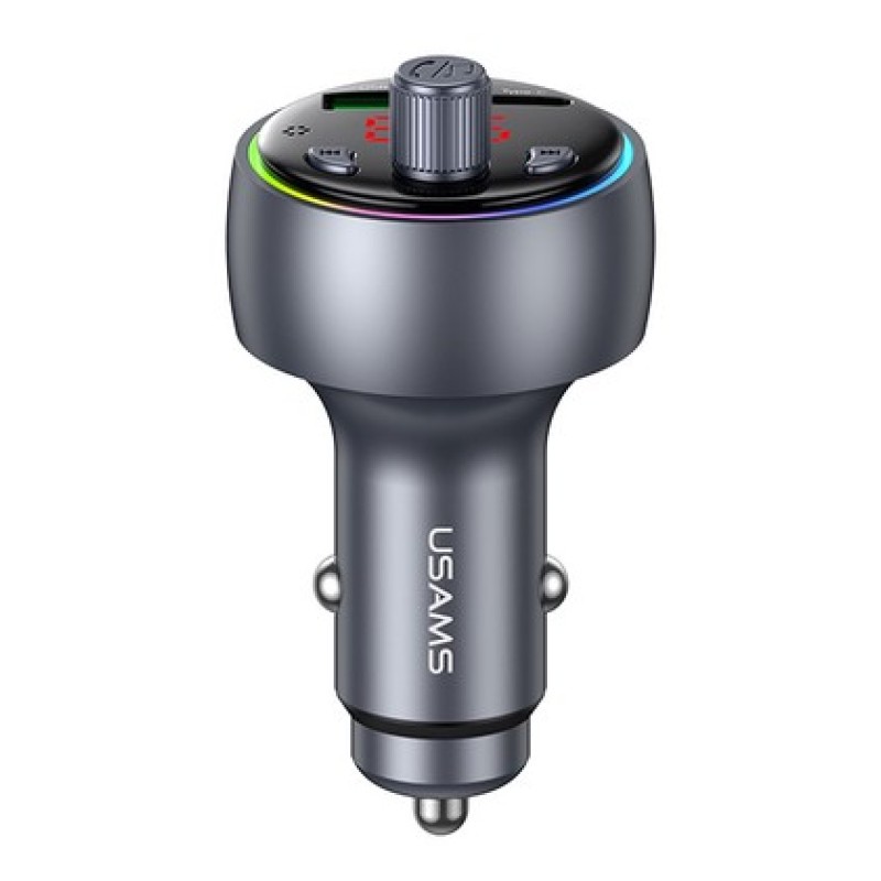 USAMS USAMS FM transmitter & φορτιστής CC328, USB/USB-C, 30W, Bluetooth, μαύρο