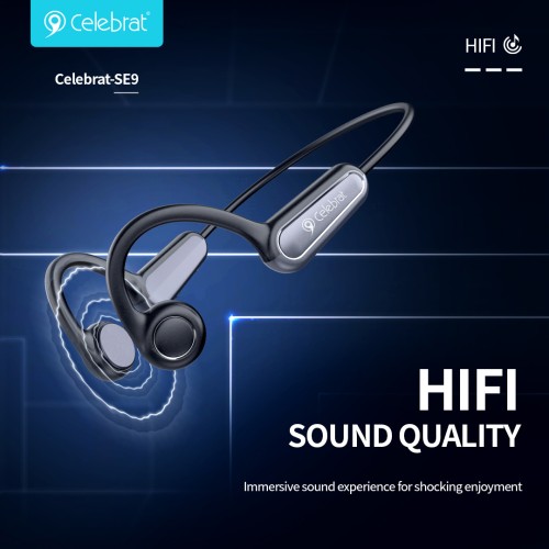 CELEBRAT CELEBRAT neckband earphones SE9, OWS Bone Conduction, 16.3mm, 180mAh, μαύρα