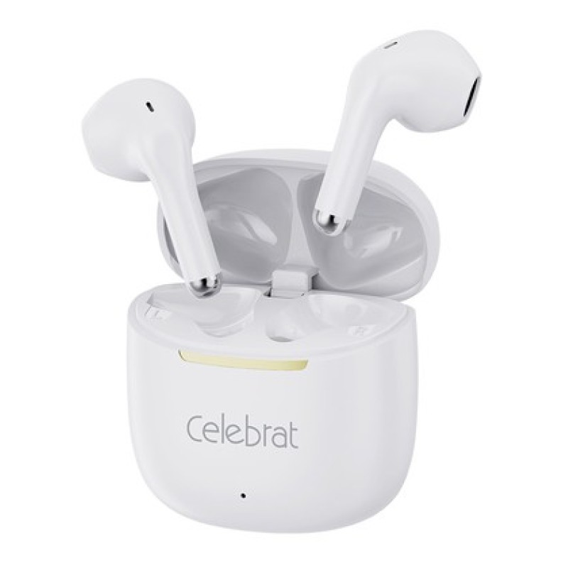 CELEBRAT CELEBRAT earphones με θήκη φόρτισης W79, True Wireless, 13mm, 30/300mAh, λευκά