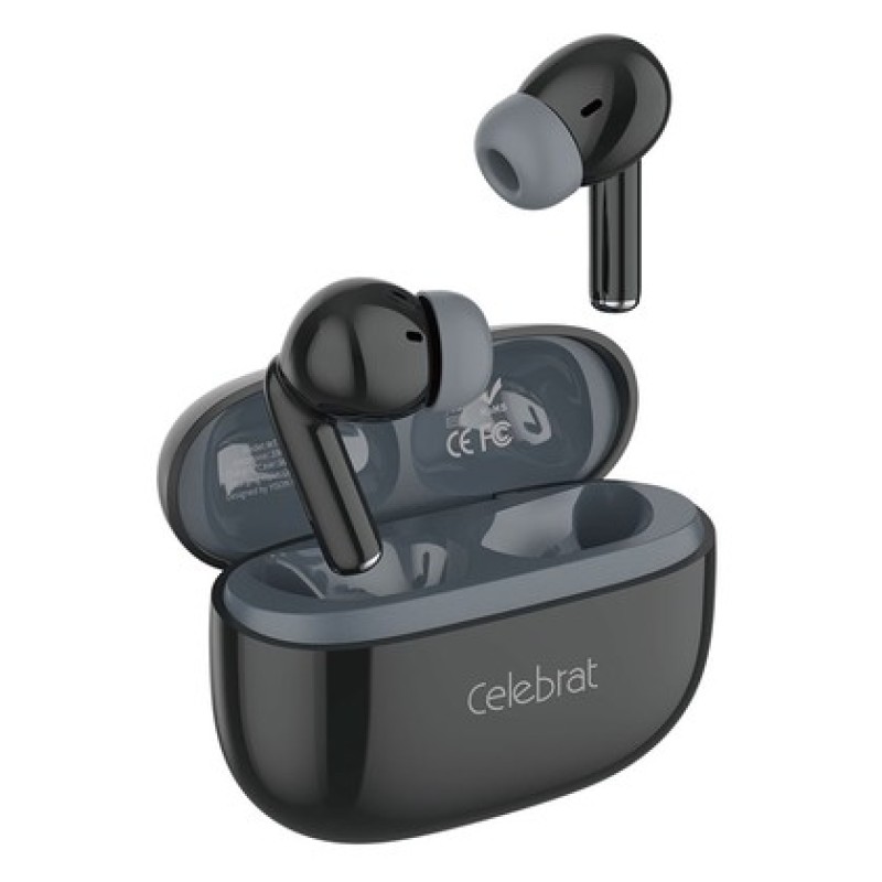 CELEBRAT CELEBRAT earphones με θήκη φόρτισης W73, True Wireless, 13mm, 33/380mAh, μαύρα