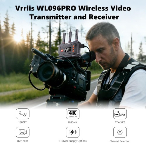 VRRIIS VRRIIS HDMI σύστημα ασύρματης μετάδοσης βίντεο WL096 Pro, 4K, 5GHz, έως 450m