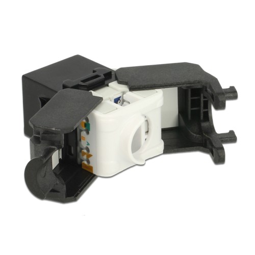 Powertech POWERTECH keystone module RJ45 female CAB-N151, Cat.6Α UTP 180°, μαύρο