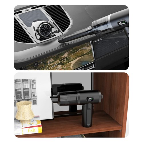 Powertech POWERTECH 2 σε 1 σκουπάκι χειρός & air duster PT-1576, 50W, 3600mAh, μαύρο