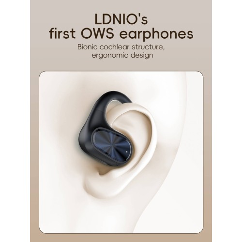 LDNIO LDNIO earphones με θήκη φόρτισης T07, OWS Bone Conduction, 15mm, 60/500mAh, μαύρα