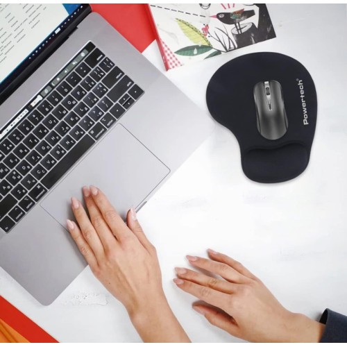 Powertech POWERTECH mouse pad PT-1611 με στήριγμα καρπού, 23x19x1.8cm, μαύρο