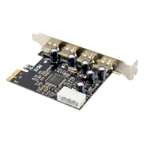 Powertech POWERTECH κάρτα επέκτασης PCIe σε 4x USB 2.0 ST622, 480Mbps, ASIX MCS9990