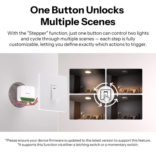 SONOFF SONOFF smart διακόπτης MINI DUO, 2 κανάλια, WiFi, συμβατός με Matter, 16A, λευκός