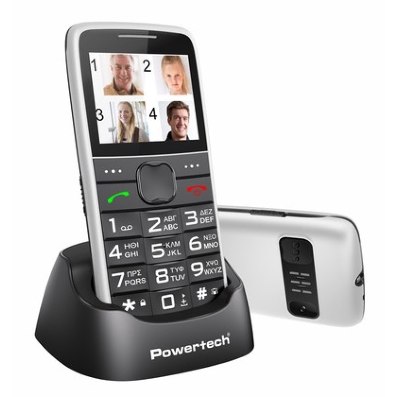 Powertech POWERTECH κινητό τηλέφωνο Sentry Eco V2, dual SIM, πλήκτρο SOS, λευκό