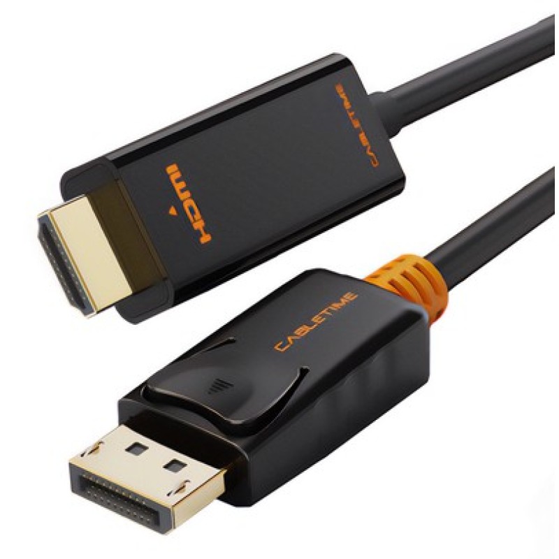 CABLETIME CABLETIME καλώδιο DisplayPort σε HDMI CT-AV585-02G, 1080p/60Hz, 1.8m, μαύρο