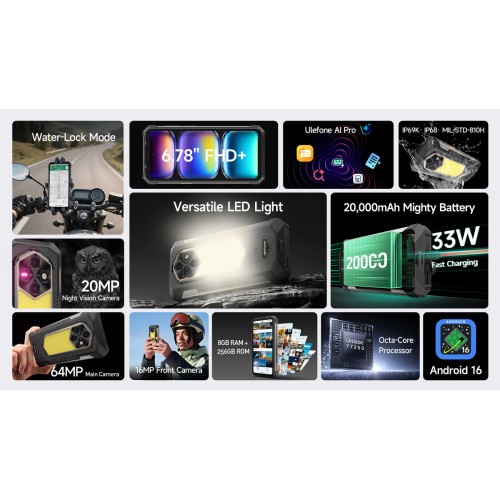 ULEFONE ULEFONE smartphone RugKing 5 Pro, 6.78