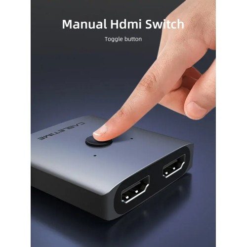 CABLETIME CABLETIME HDMI switch CT-HS4K-2G, 2 σε 1, 4K/60Hz, bidirectional, γκρι