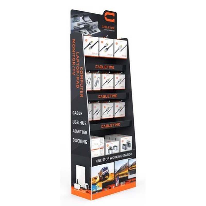 CABLETIME CABLETIME stand προβολής CT-STAND-BIG με γάντζους, 54.6 x 25 x 156.7cm