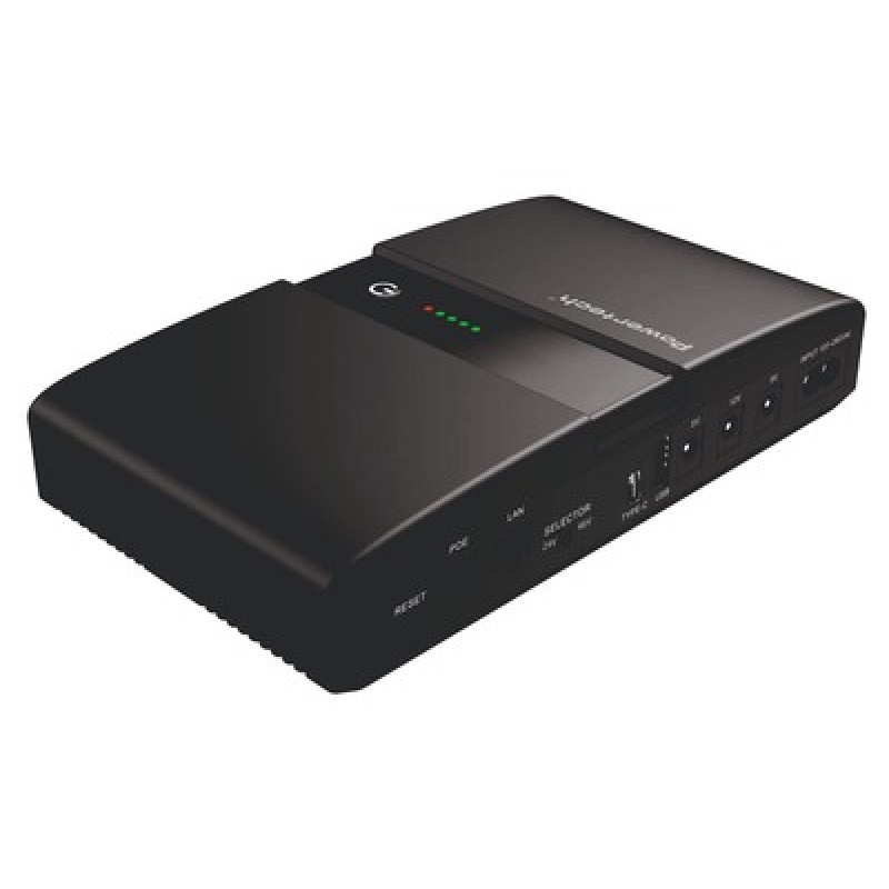 Powertech POWERTECH mini DC UPS PT-1634, 36W, 20000mAh, 3x DC, USB/USB-C, PoE/LAN, μαύρο