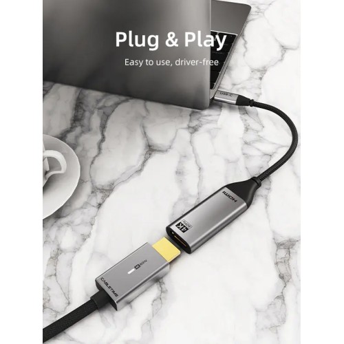 CABLETIME CABLETIME αντάπτορας USB-C σε HDMI CT-C160-PU31-CMHDFN1, 4K/60Hz, 0.15m, μαύρος