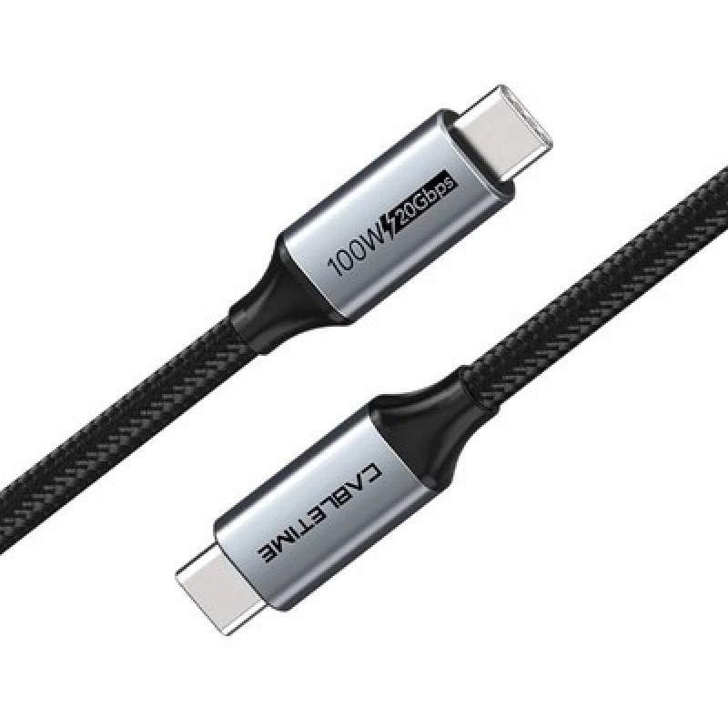 CABLETIME CABLETIME καλώδιο USB-C CT-C160-PU31-CMCM2, USB 3.2, 100W, 20Gbps, 4K, 1.5m, μαύρο