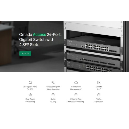 TP-Link TP-LINK Omada access switch TL-SG3428, 24-Port Gigabit, 4x SFP, V2.40