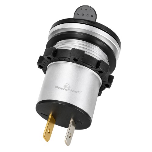 Powertech POWERTECH πρίζα USB για σκάφη & οχήματα PTL-031, USB-C & 2x USB, 36W, με οθόνη, IP65