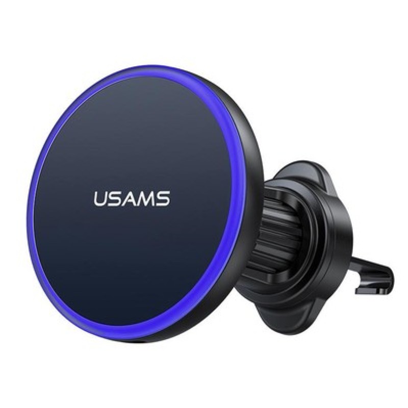 USAMS USAMS ασύρματος φορτιστής & βάση smartphone αυτοκινήτου CD277, αεραγωγών, 15W, μαύρος