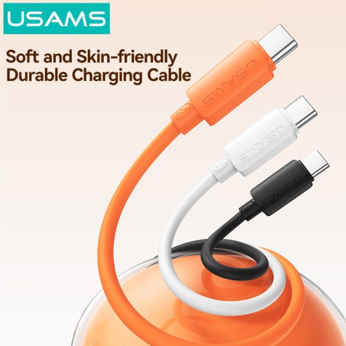 USAMS USAMS καλώδιο USB-C σε USB SJ786, σιλικόνης, 3A, 480Mbps, 1m, πορτοκαλί