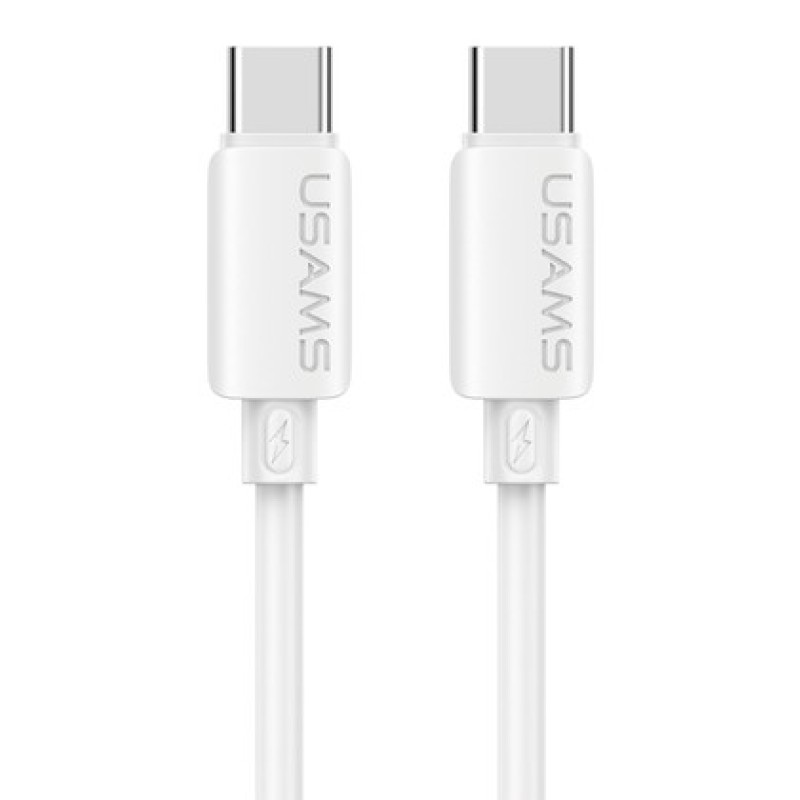 USAMS USAMS καλώδιο USB-C SJ787, σιλικόνης, 60W, 480Mbps, 1m, λευκό
