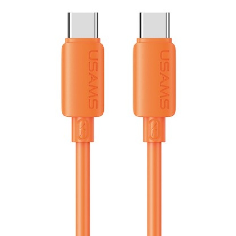 USAMS USAMS καλώδιο USB-C SJ787, σιλικόνης, 60W, 480Mbps, 1m, πορτοκαλί