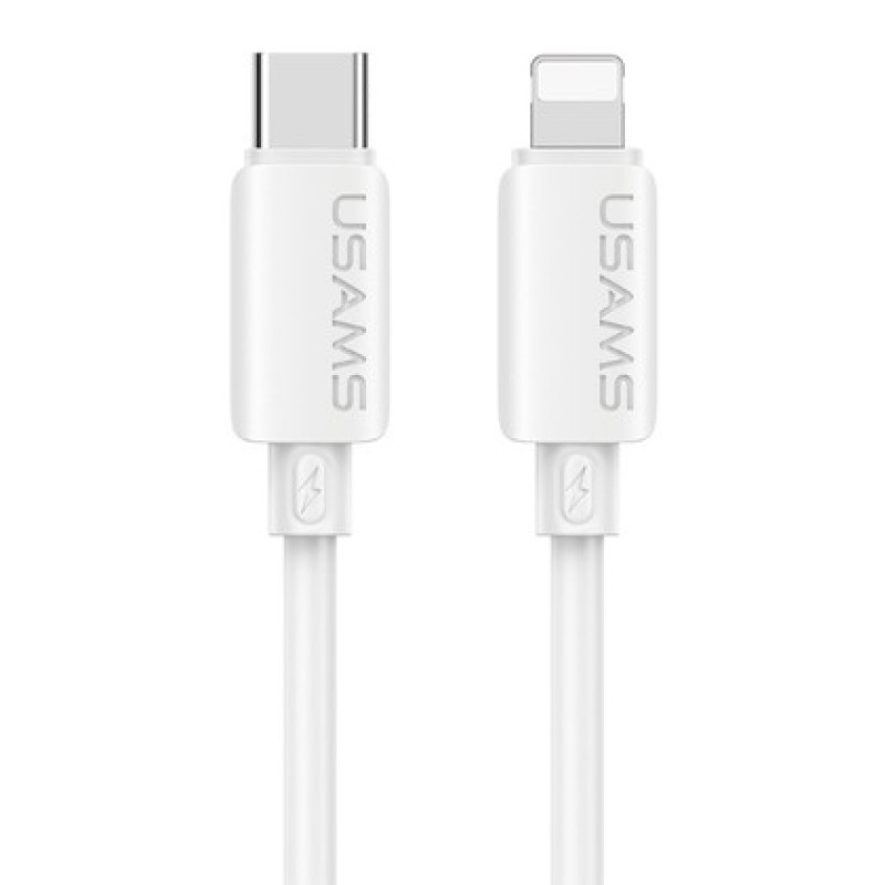 USAMS USAMS καλώδιο Lightning σε USB-C SJ788, σιλικόνης, 30W, 480Mbps, 1m, λευκό