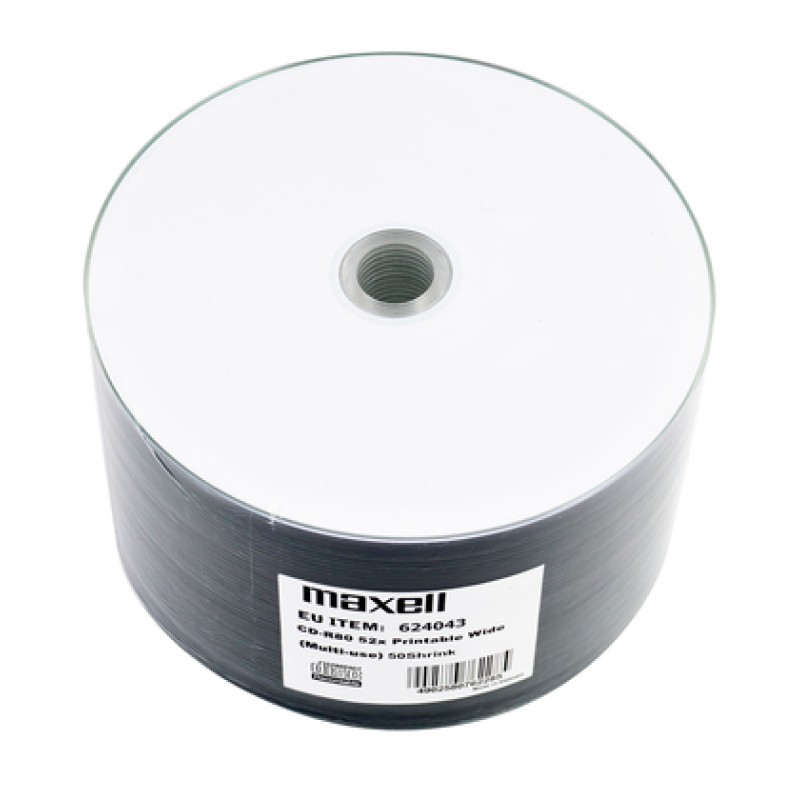 Maxell MAXELL CD-R 624043, 700ΜΒ 80min 52x speed, printable, Shrink pack, 50τμχ