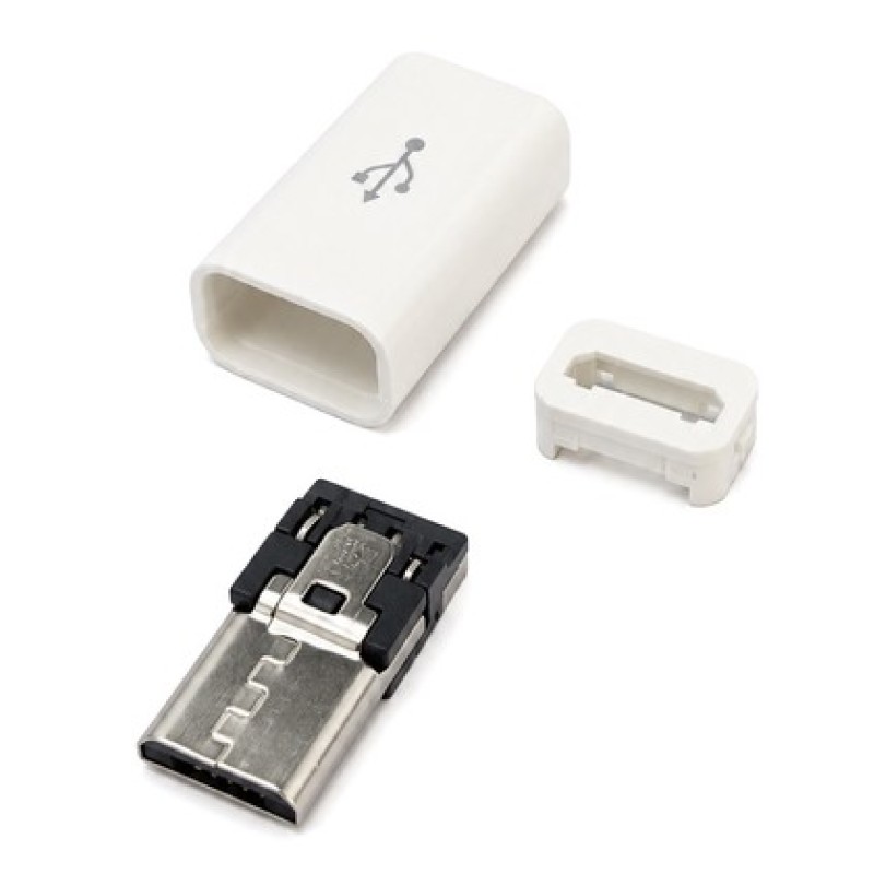 Powertech POWERTECH βύσμα micro USB CAB-U164, 480Mbps, λευκό