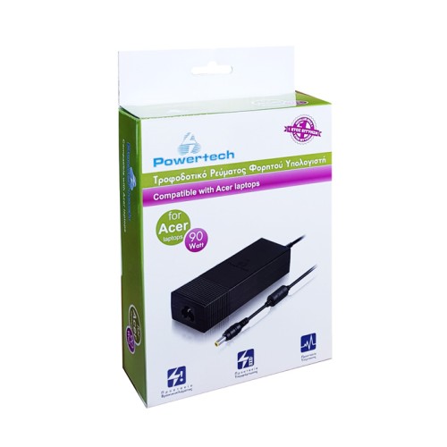 Powertech POWERTECH τροφοδοτικό laptop PT-57 για Acer, 19V, 90W