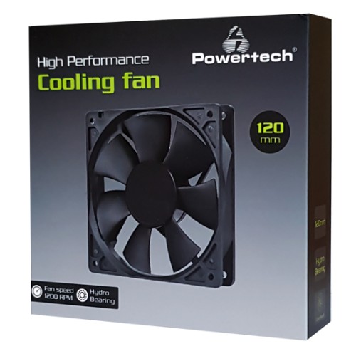 Powertech POWERTECH ανεμιστήρας PT-156, 120 x 120 x 25mm, 12V, 3pin & 4 βίδες