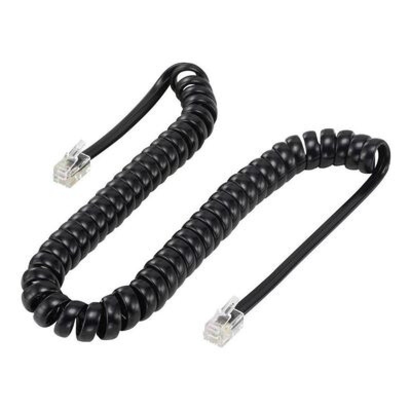 Powertech POWERTECH καλώδιο τηλεφώνου RJ10 4P4C CAB-T015, Spiral, 5m, μαύρο