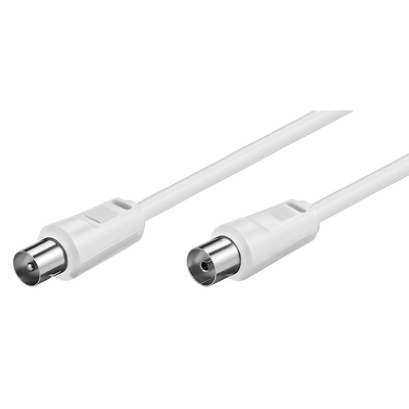Powertech POWERTECH καλώδιο κεραίας RF αρσενικό - RF θηλυκό CAB-V001, λευκό, 1.5m