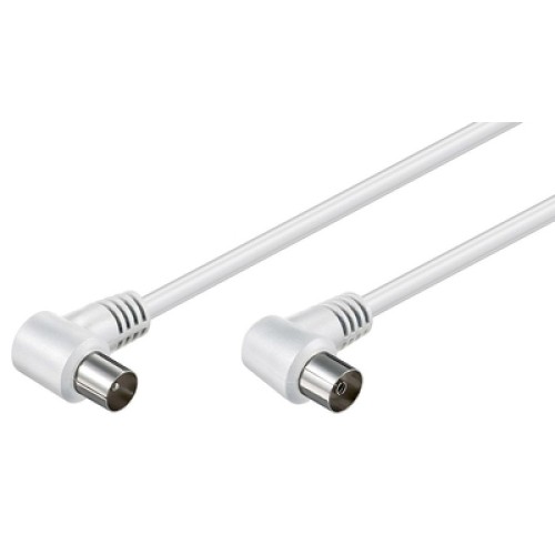 Powertech POWERTECH καλώδιο κεραίας RF αρσενικό - RF θηλυκό CAB-V003, γωνιακό, λευκό, 1.5m
