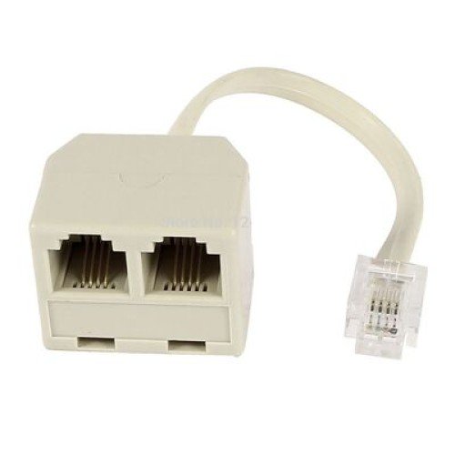 Powertech POWERTECH αντάπτορας RJ11 4P4C αρσενικό σε 2x θηλυκό ADA-T001, λευκός