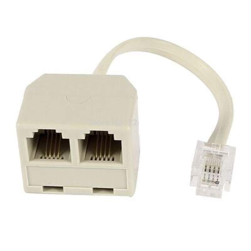 Powertech POWERTECH αντάπτορας RJ11 4P4C αρσενικό σε 2x θηλυκό ADA-T001, λευκός