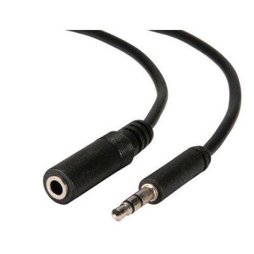 Powertech POWERTECH καλώδιο 3.5mm αρσενικό σε θηλυκό CAB-J010, 5m, μαύρο