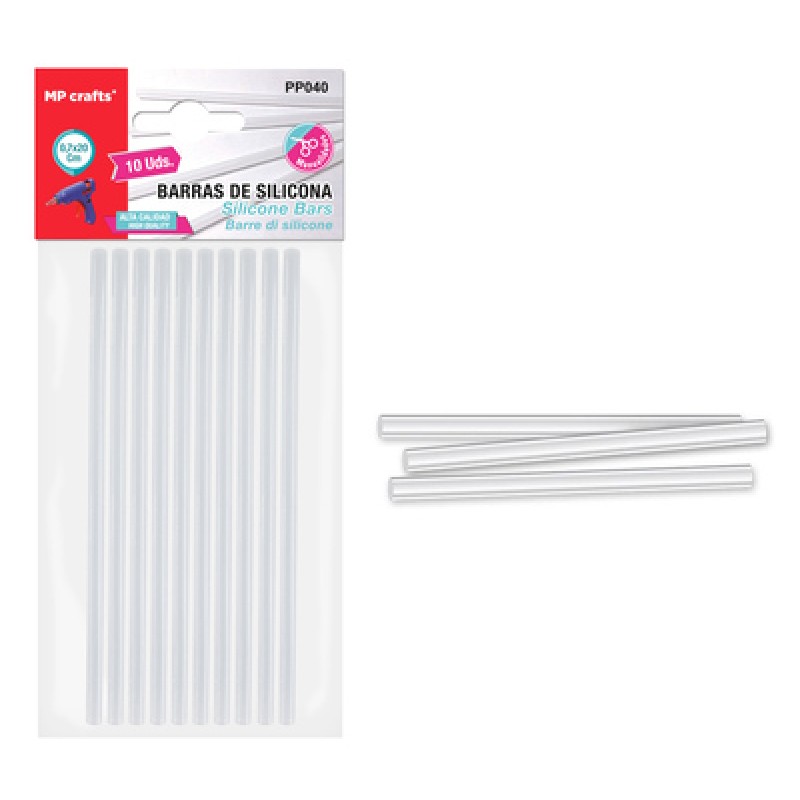 MP MP ράβδοι σιλικόνης PP040 για θερμοπίστολο, 7.1mm x 20cm, 10τμχ